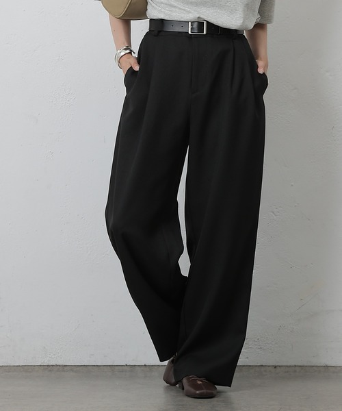 COLONY 2139（コロニートゥーワンスリーナイン）の「ウールライクタックワイドパンツ（スラックス・レディース・チャコールグレー/ブラウン/ブラック・SMALL/MEDIUM）」の2枚目の写真