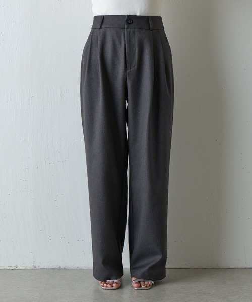 COLONY 2139（コロニートゥーワンスリーナイン）の「ウールライクタックワイドパンツ（スラックス・レディース・チャコールグレー/ブラウン/ブラック・SMALL/MEDIUM）」の4枚目の写真