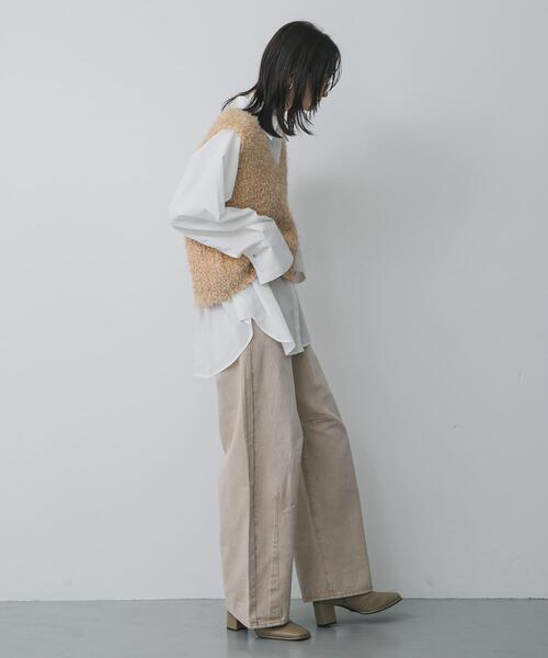 SENSE OF PLACE by URBAN RESEARCH（センスオブプレイスバイアーバンリサーチ）の「モールフェザーニットベスト（ベスト・レディース・チャコールグレー/アイボリー/ベージュ/ブラック/ブラウン・ONE）」の16枚目の写真