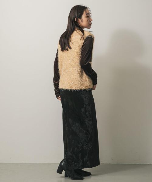 SENSE OF PLACE by URBAN RESEARCH（センスオブプレイスバイアーバンリサーチ）の「モールフェザーニットベスト（ベスト・レディース・チャコールグレー/アイボリー/ベージュ/ブラック/ブラウン・ONE）」の18枚目の写真