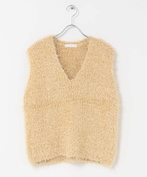 SENSE OF PLACE by URBAN RESEARCH（センスオブプレイスバイアーバンリサーチ）の「モールフェザーニットベスト（ベスト・レディース・チャコールグレー/アイボリー/ベージュ/ブラック/ブラウン・ONE）」の19枚目の写真