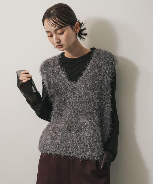 モールベスト フェザーモールニットベスト（2002528724） | INDIVI