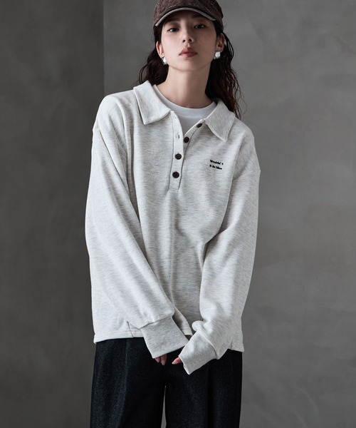 etoll.(エトル)の「ポロ襟ロゴスウェット(スウェット・レディース・グレー/ブラック/ブラウン/オートミール・FREE)」の4枚目の写真