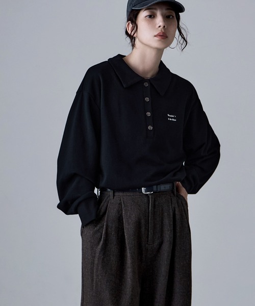 etoll.(エトル)の「ポロ襟ロゴスウェット(スウェット・レディース・グレー/ブラック/ブラウン/オートミール・FREE)」の2枚目の写真