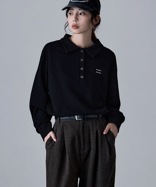 etoll.(エトル)の「ポロ襟ロゴスウェット(スウェット・レディース・グレー/ブラック/ブラウン/オートミール・FREE)」の5枚目の写真