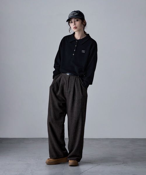 etoll.(エトル)の「ポロ襟ロゴスウェット(スウェット・レディース・グレー/ブラック/ブラウン/オートミール・FREE)」の6枚目の写真