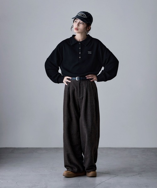 etoll.(エトル)の「ポロ襟ロゴスウェット(スウェット・レディース・グレー/ブラック/ブラウン/オートミール・FREE)」の7枚目の写真