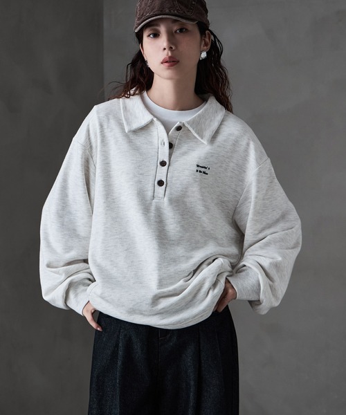 etoll.(エトル)の「ポロ襟ロゴスウェット(スウェット・レディース・グレー/ブラック/ブラウン/オートミール・FREE)」の11枚目の写真