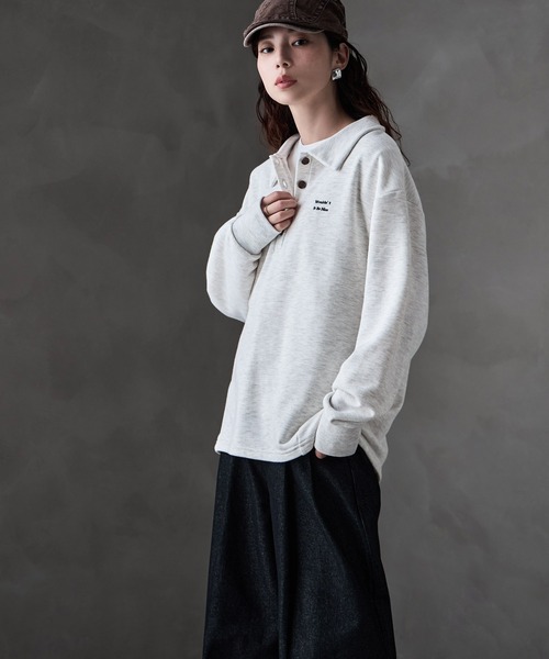 etoll.(エトル)の「ポロ襟ロゴスウェット(スウェット・レディース・グレー/ブラック/ブラウン/オートミール・FREE)」の12枚目の写真