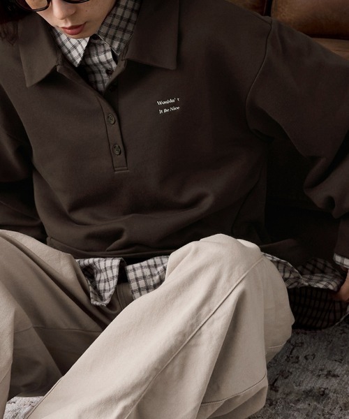 etoll.(エトル)の「ポロ襟ロゴスウェット(スウェット・レディース・グレー/ブラック/ブラウン/オートミール・FREE)」の17枚目の写真