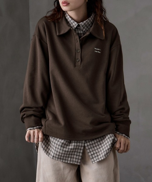 etoll.(エトル)の「ポロ襟ロゴスウェット(スウェット・レディース・グレー/ブラック/ブラウン/オートミール・FREE)」の19枚目の写真