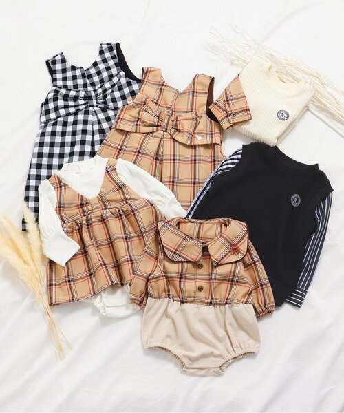 apres les cours(アプレレクール)の「【リンク】ベストドッキングTシャツ(Tシャツ/カットソー・キッズ・ブラック/ベージュ・90/100/110/120/80/130)」の11枚目の写真