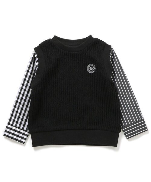 apres les cours(アプレレクール)の「【リンク】ベストドッキングTシャツ(Tシャツ/カットソー・キッズ・ブラック/ベージュ・90/100/110/120/80/130)」の13枚目の写真