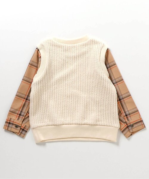 apres les cours(アプレレクール)の「【リンク】ベストドッキングTシャツ(Tシャツ/カットソー・キッズ・ブラック/ベージュ・90/100/110/120/80/130)」の14枚目の写真