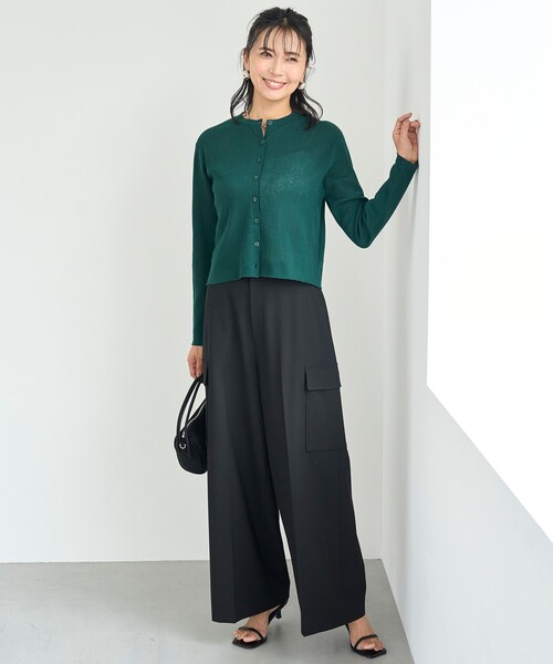 UNFILO(アンフィーロ)の「ウールライク カーゴワイドパンツ(カーゴパンツ・レディース・ベージュ系/ブラック系・X-SMALL/SMALL/MEDIUM/LARGE)」の2枚目の写真
