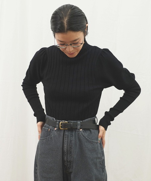 fig Ｌondon（フィグロンドン）の「Audrey puff pullover（ニット/セーター・レディース・ブラック/アイボリー/レッド・FREE）」の17枚目の写真