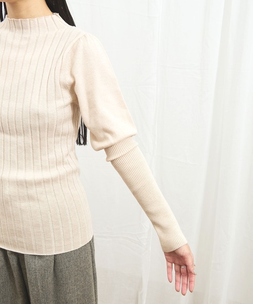 fig Ｌondon（フィグロンドン）の「Audrey puff pullover（ニット/セーター・レディース・ブラック/アイボリー/レッド・FREE）」の6枚目の写真