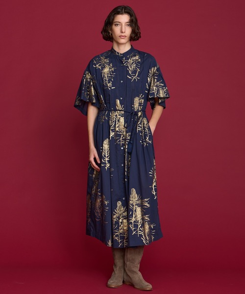 ハウス オブ ロータス ハクプリント　ワンピース　size2（M） ハクプリントピンタックワンピース（ワンピース）｜HOUSE OF