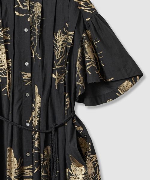 ハウス オブ ロータス ハクプリント　ワンピース　size2（M） ハクプリントスタンドカラーワンピース ｜ハウス オブ ロータス