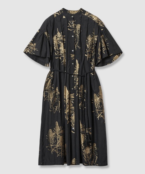 ハウス オブ ロータス ハクプリント　ワンピース　size2（M） ハクプリントスタンドカラーワンピース ｜ハウス オブ ロータス＜HOUSE