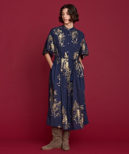 ハウスオブロータス　ボタニカルロングワンピース　新品未使用タグ付き ボタニカルプリントワンピース ｜ハウス オブ ロータス＜HOUSE