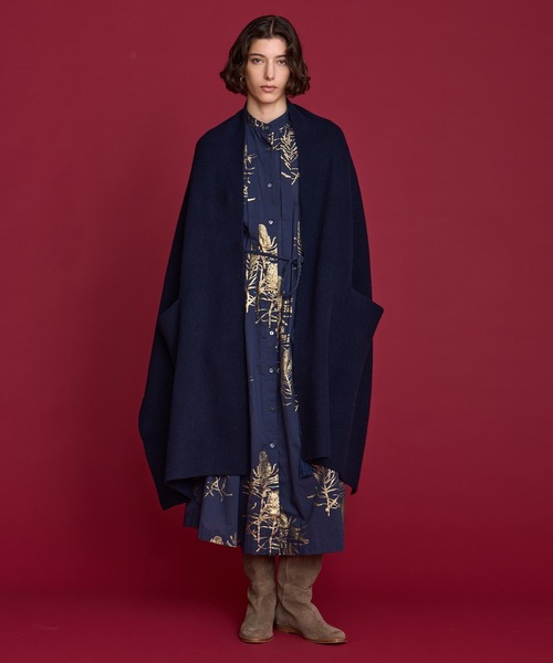 ハウス オブ ロータス ハクプリント　ワンピース　size2（M） ハクプリントスタンドカラーワンピース ｜ハウス オブ ロータス