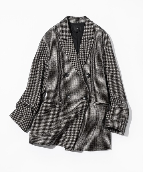 23区 L(ニジュウサンクオオキイサイズ)の「【見上愛さん着用/VERY12月号掲載】ループミックスツイード ダブル ジャコット(その他アウター・レディース・ブラック系3・48/46/44)」の8枚目の写真