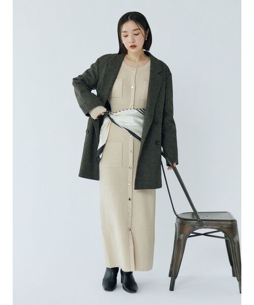 LAGUNAMOON(ラグナムーン)の「フロントポケットIラインニットワンピース(ワンピース・レディース・ベージュ/モカ/レッド・SMALL/MEDIUM)」の15枚目の写真