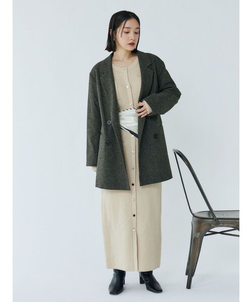 LAGUNAMOON(ラグナムーン)の「フロントポケットIラインニットワンピース(ワンピース・レディース・ベージュ/モカ/レッド・SMALL/MEDIUM)」の16枚目の写真