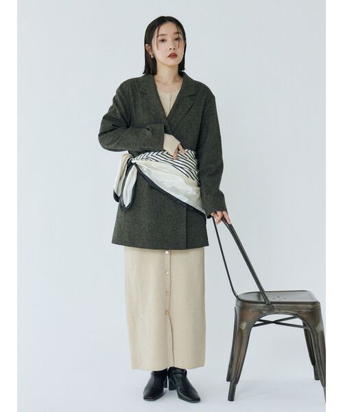 LAGUNAMOON(ラグナムーン)の「フロントポケットIラインニットワンピース(ワンピース・レディース・ベージュ/モカ/レッド・SMALL/MEDIUM)」の18枚目の写真