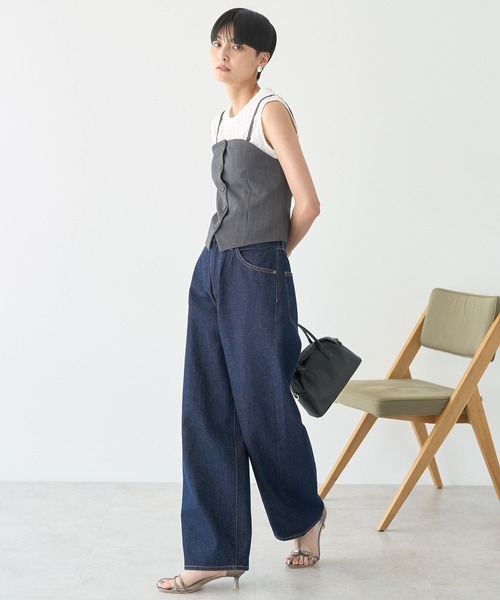 AMERICAN HOLIC（アメリカンホリック）の「【2WAY】イージーケアフロントボタンビスチェ（ベスト・レディース・ブルー系その他4/杢グレー/ブラック・S/M）」の13枚目の写真