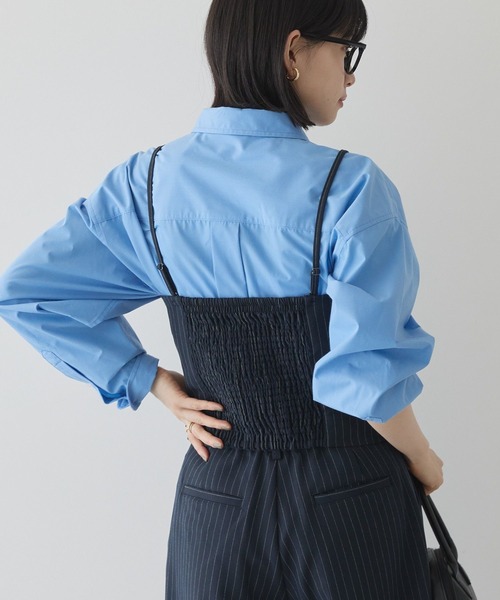 AMERICAN HOLIC（アメリカンホリック）の「【2WAY】イージーケアフロントボタンビスチェ（ベスト・レディース・ブルー系その他4/杢グレー/ブラック・S/M）」の7枚目の写真