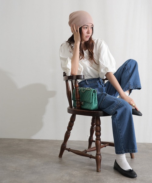 ElegChic(エレグシック)の「ヴィンテージ風ポケット加工カーゴパンツ(デニムパンツ・レディース・ネイビー/ブルー/ネイビー系・M/L/XL/XXL/4L)」の7枚目の写真
