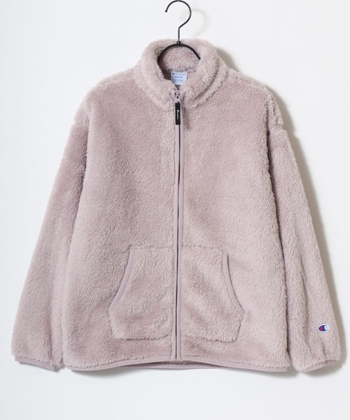 Champion(チャンピオン)の「Champion/チャンピオン SHERPA FLEECE ZIP JACKET/シェルパフリース ロゴ ワンポイント刺繍 ジップジャケット/ボアフリースジャケット/ブルゾン/レディース(ブルゾン・レディース・オフホワイト/ブラック/ライトパープル・L/M)」の9枚目の写真