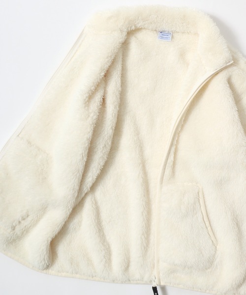 Champion(チャンピオン)の「Champion/チャンピオン SHERPA FLEECE ZIP JACKET/シェルパフリース ロゴ ワンポイント刺繍 ジップジャケット/ボアフリースジャケット/ブルゾン/レディース(ブルゾン・レディース・オフホワイト/ブラック/ライトパープル・L/M)」の17枚目の写真