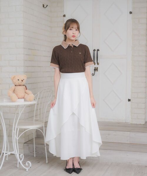 ems excite(エムズエキサイト)の「チェックSHドッキングNTPO(ニット/セーター・レディース・ブラウン/ダークブルー/ナチュラル/ダークグリーン・FREE)」の13枚目の写真