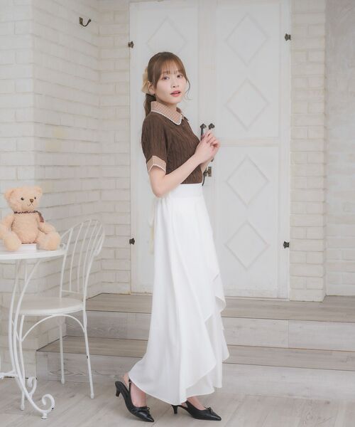 ems excite(エムズエキサイト)の「チェックSHドッキングNTPO(ニット/セーター・レディース・ブラウン/ダークブルー/ナチュラル/ダークグリーン・FREE)」の14枚目の写真