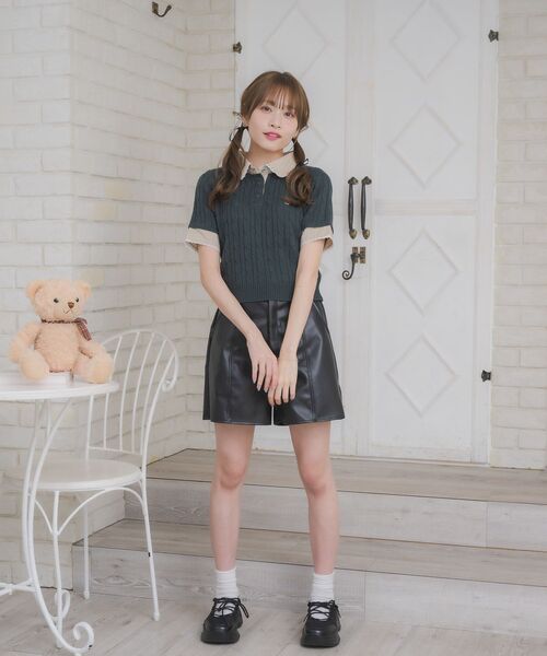 ems excite(エムズエキサイト)の「チェックSHドッキングNTPO(ニット/セーター・レディース・ブラウン/ダークブルー/ナチュラル/ダークグリーン・FREE)」の21枚目の写真