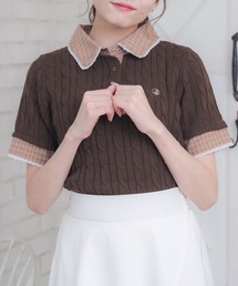 ems excite | チェックSHドッキングNTPO(ニット/セーター)