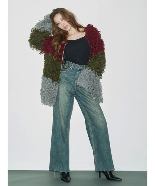 EVRIS（エヴリス）の「ループニットブルゾン（ブルゾン・レディース・レッド/ネイビー・FREE）」の7枚目の写真