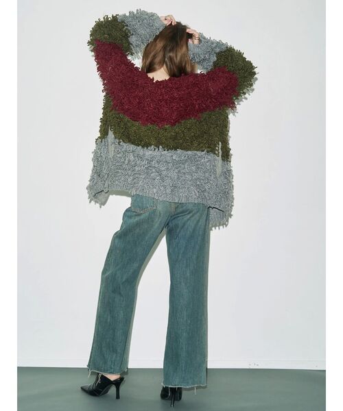 EVRIS（エヴリス）の「ループニットブルゾン（ブルゾン・レディース・レッド/ネイビー・FREE）」の10枚目の写真