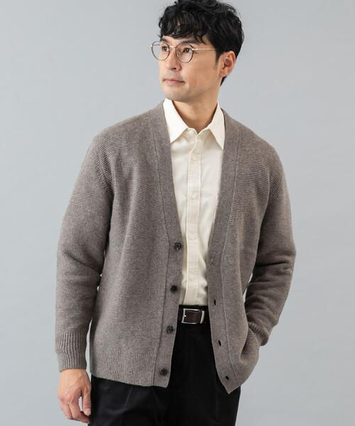 URBAN RESEARCH ROSSO MEN(アーバンリサーチロッソメン)の「『XLサイズあり』ハミルトンウールガーター編みVネックカーディガン(カーディガン/ボレロ・メンズ・グレー/グレー系その他/ブラック・X-LARGE/LARGE/MEDIUM)」の3枚目の写真