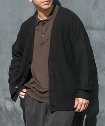 『XLサイズあり』ハミルトンウールガーター編みVネックカーディガン