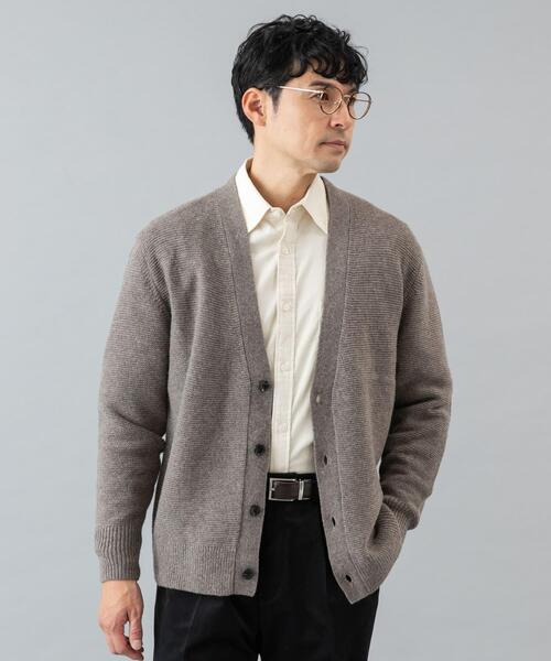 URBAN RESEARCH ROSSO MEN(アーバンリサーチロッソメン)の「『XLサイズあり』ハミルトンウールガーター編みVネックカーディガン(カーディガン/ボレロ・メンズ・グレー/グレー系その他/ブラック・X-LARGE/LARGE/MEDIUM)」の5枚目の写真