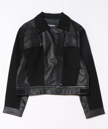 Desigual | コンビネーションレザールックジャケット(ライダースジャケット)
