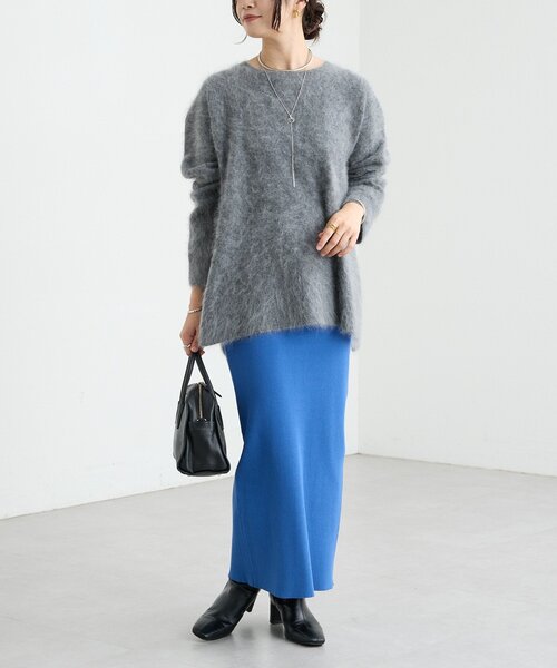 セール】【ヘアリーな質感】起毛ウールサイドスリットニット（ニット