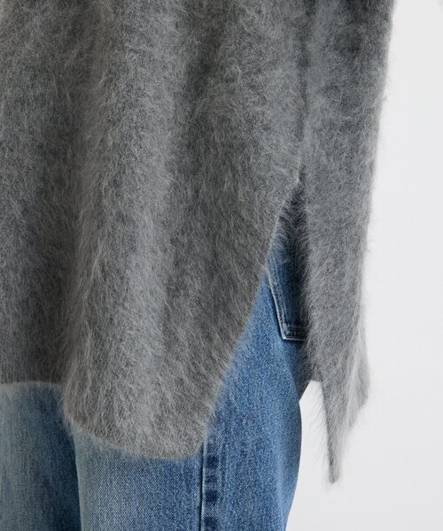 極美品★RIVE DROITE 起毛ウールサイドスリットニット RIVE DROITE（リヴドロワ） ニット セーター 「ヘアリーな質感」起毛