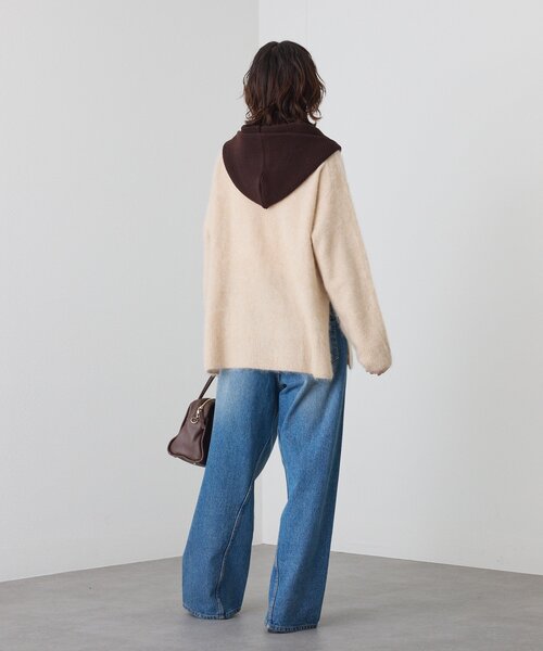 セール】【ヘアリーな質感】起毛ウールサイドスリットニット（ニット