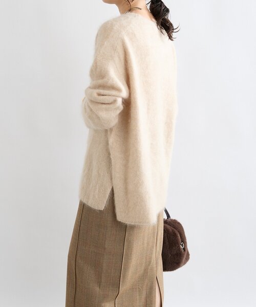 セール】【ヘアリーな質感】起毛ウールサイドスリットニット（ニット