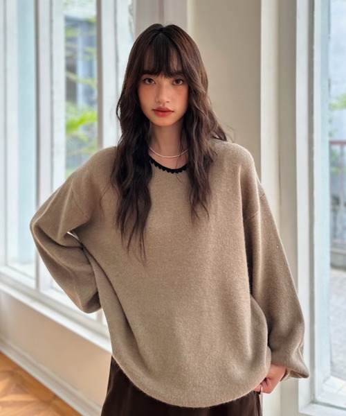 セール】【Good Riddance】ゆるVネック ステッチ パイピング ドロップ